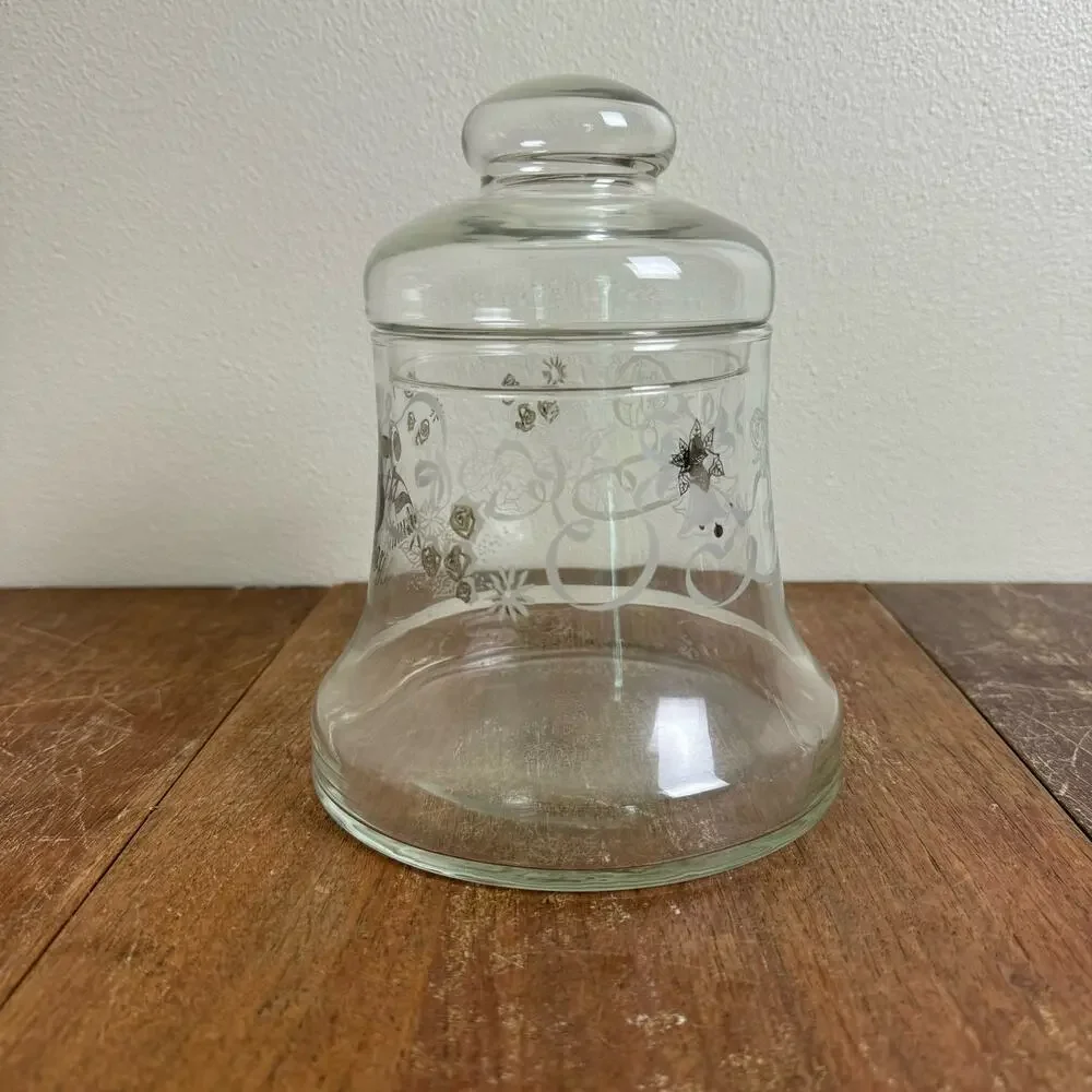 25th‎ Anniversary Silver detail VINTAGE Bell Shaped Candy Jar with Lid
